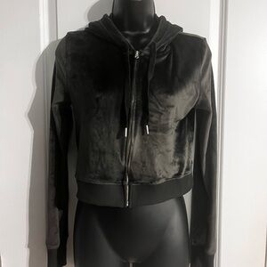 Aerie charcoal grey Velvet Hoodie Jacket (S)